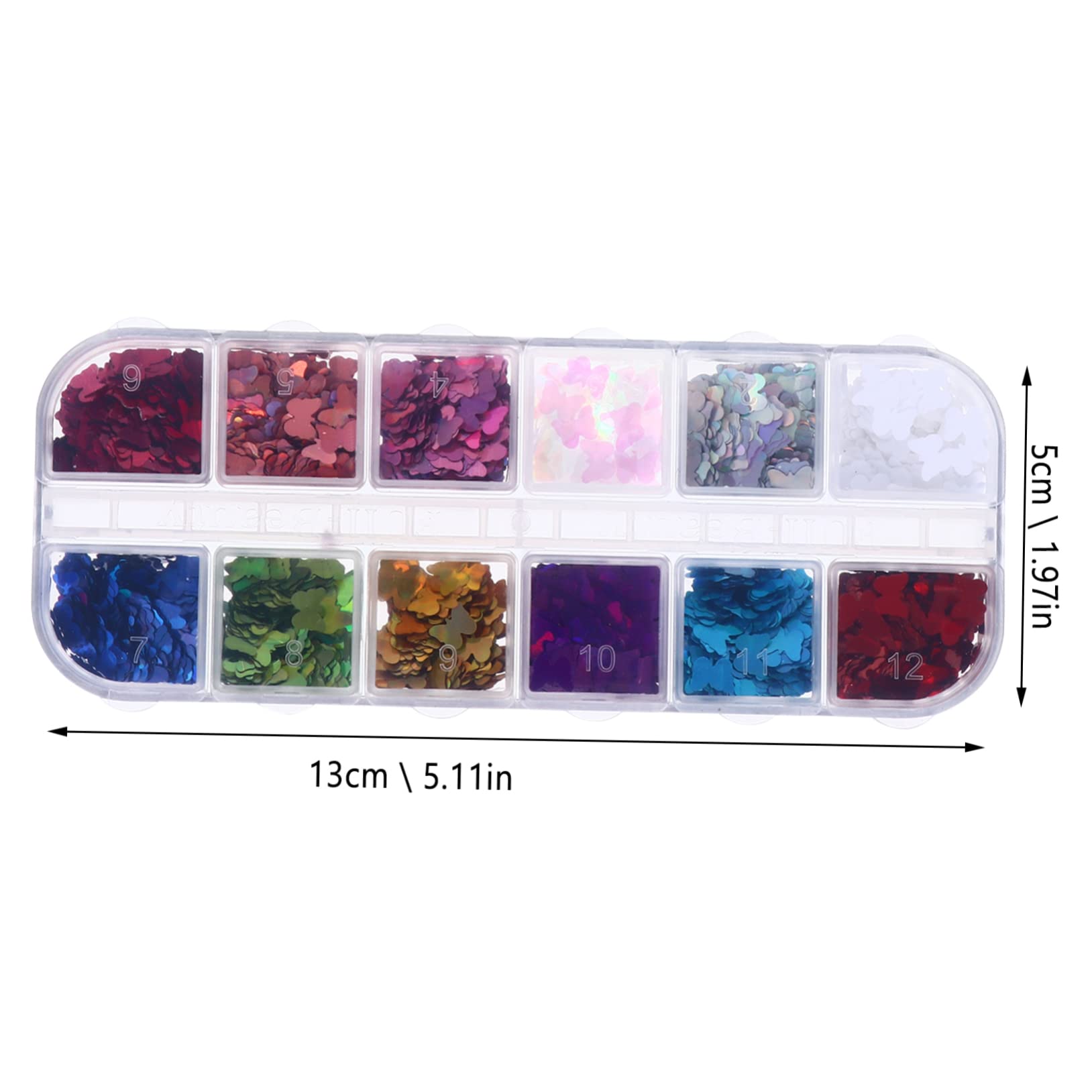 FOMIYES Ultra-Thin Manicure Sequins Heart Butterfly Nail Decorations Glitter Nails Stickers Set