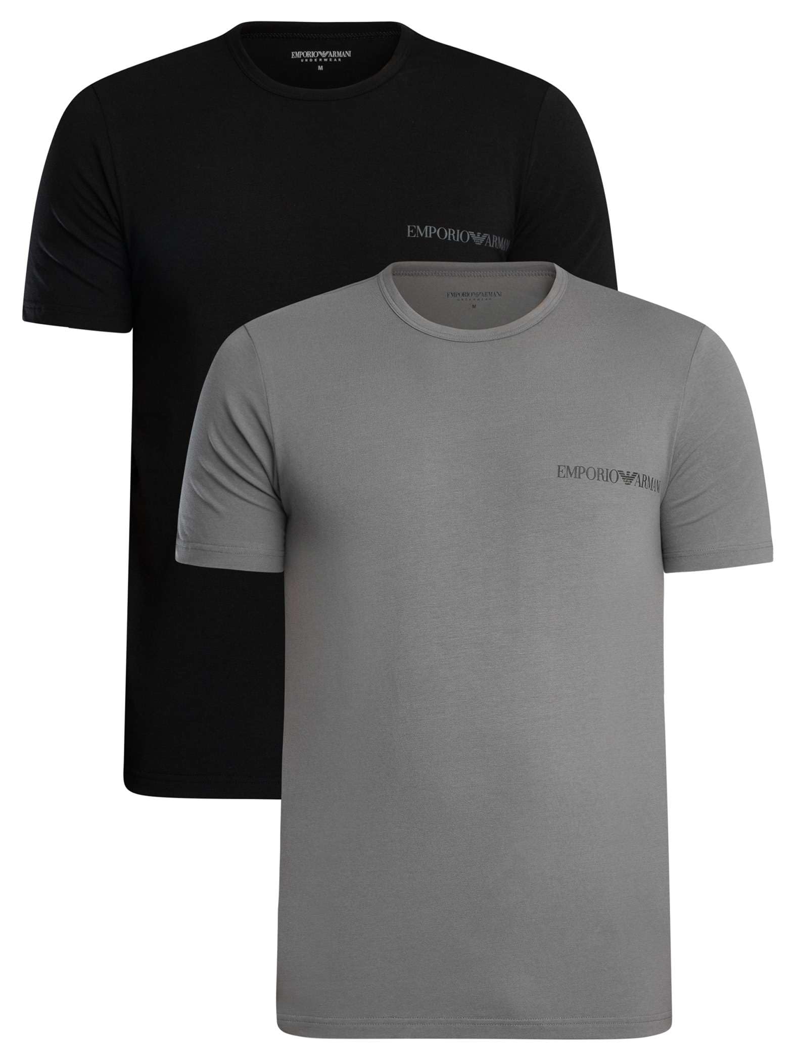 Emporio Armani Men's Black Core Logoband 2-Pack T-Shirt, Medium