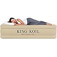 King Koil Premium California King Air Mattress with Built-in High-Speed Patented Pump for Home, Camping & Guests- 16in Inflatable Double High Airbed Blow Up Bed, Waterproof, 1 Year Warranty
