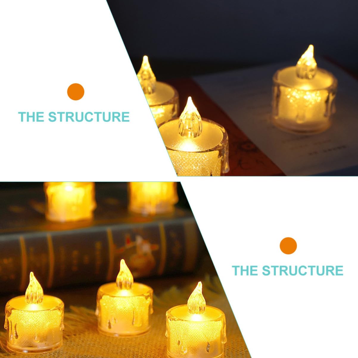 24 Pezzi Candele LED Senza Fiamma Luci Elettroniche Batteria Fiamma Realistica per Feste Ristoranti e Sicure e Decorazioni Atmosferiche