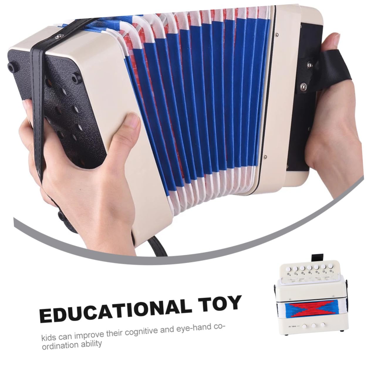 Fisarmonica per Mini Giocattolo Musicale Educativo in Plastica Abs e Metallo Strumento per Sviluppo Cognitivo e Coordinazione Occhio-mano Regalo per Ragazzi e Ragazze