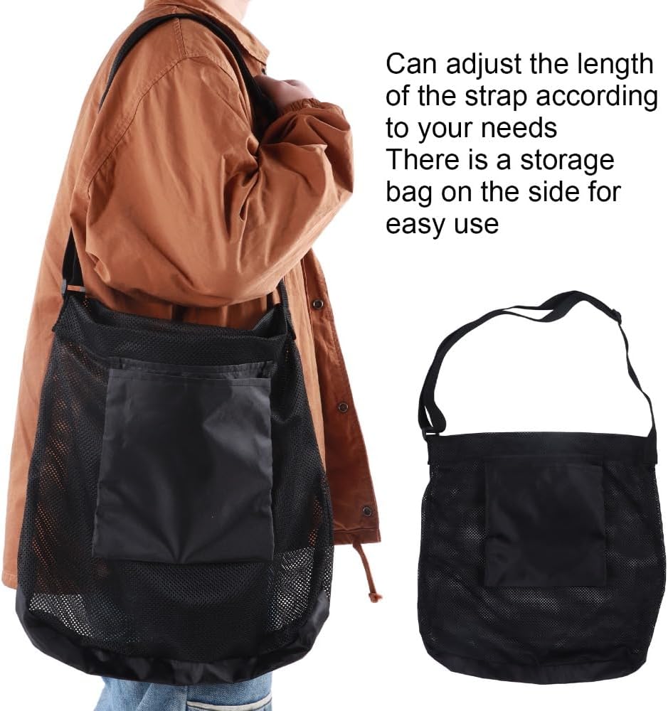 Bag, Breathable Mesh Harvest Bag with Shoulder Strap, Large Capacity Crossbody Pouch for Vegetables, Mushrooms, Orchard and Garden Use,16.54x16.54in image 3