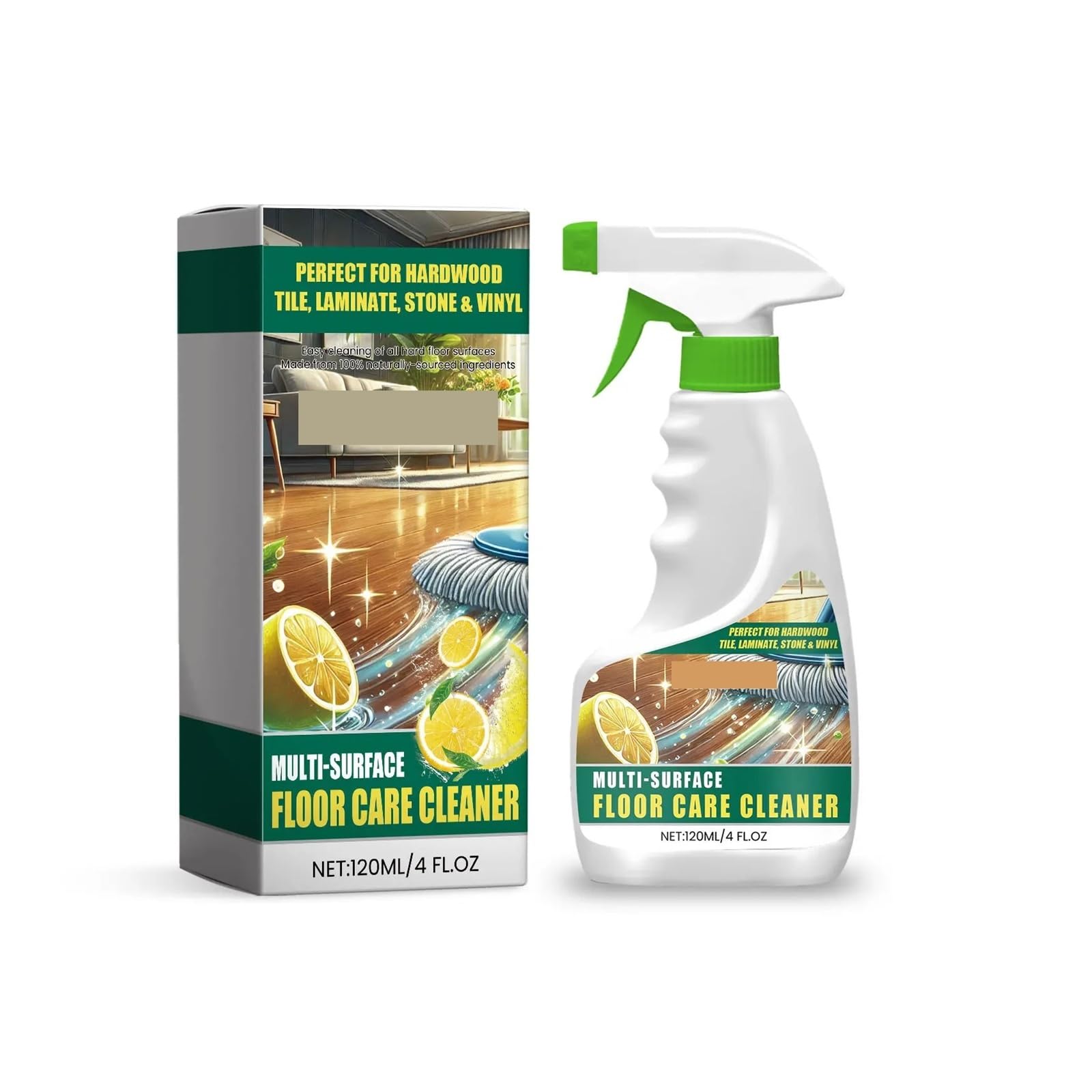 Limpiador multisuperficie for pisos, 120 ml, abrillantador, limpieza de polvo, nutrición profunda, mantenimiento, eliminación de olores, aerosol limpiador de pisos(10pcs)