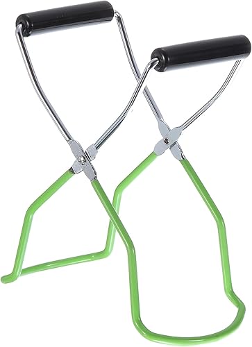uxcell 1 pinza elevadora de tarros de conservas, elevador de tarro galvanizado con mango de goma para un agarre seguro, verde
