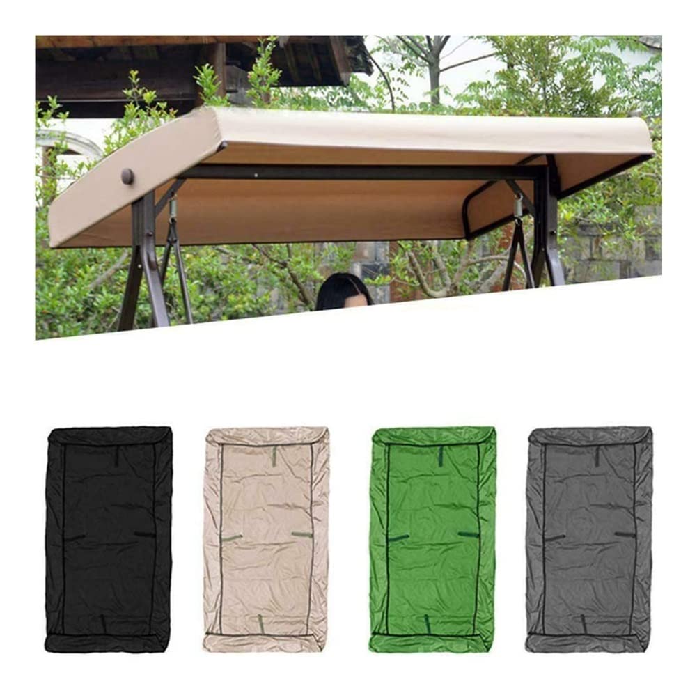 Newly Replacement Canopy For Swing，Garden Swing Seat Replacement Oxford Cloth Canopy, Waterproof Sun Shade For Patio Awning Backyard Playground Outdoor Swing (Color : Green, Size : 191 * 120 * 18cm)