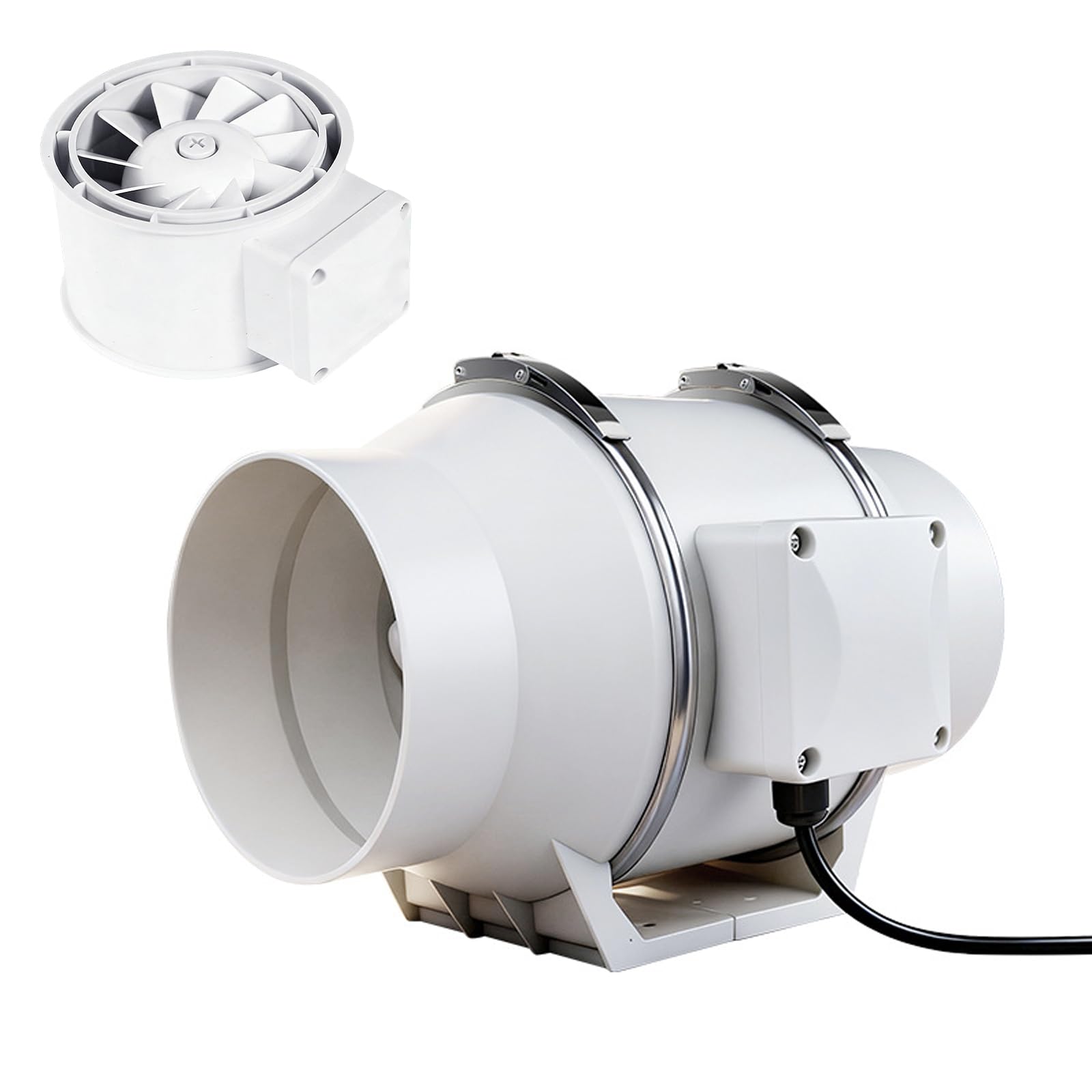 iFCOW 100mm Ventilador de extracción, 220m³/h Ventilador Extractor de Aire ventilador de tubo de Silencioso para baño, cocina, crecer, tienda de campaña, garaje