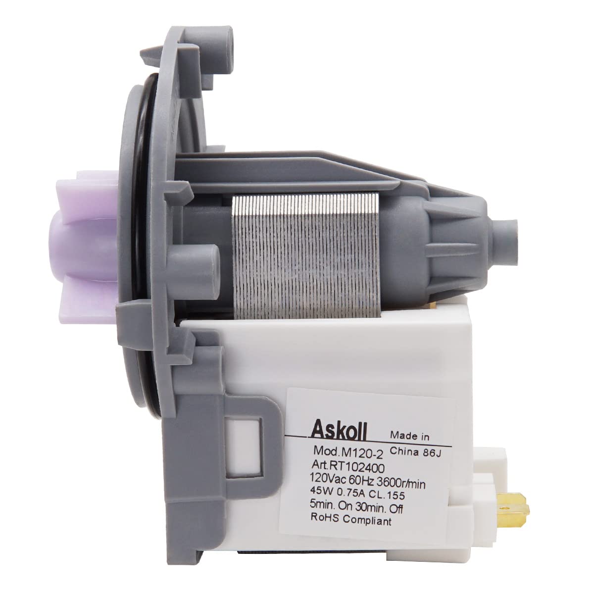 Drain Pump Motor (sold Individually) LG EAU61383505, 4681EA2001E - View #10