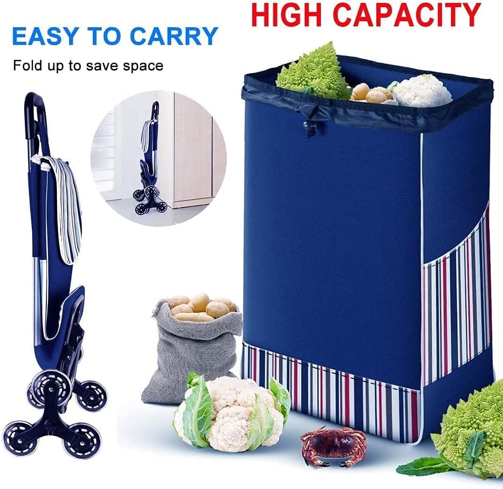 Einkaufstrolley Zusammenklappbarer Einkaufswagen Zusammenklappbarer Einkaufswagen, Großer Und Leichter Mehrzweckwagen… – Bild 4