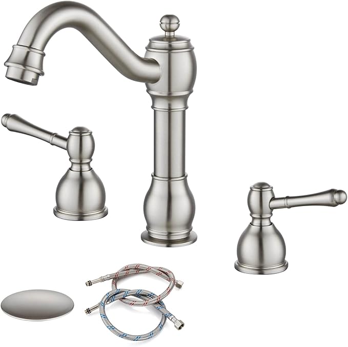 gotonovo 8 Inch Widespread Bathroom Faucets for Sink 3 Hole 2 Handles