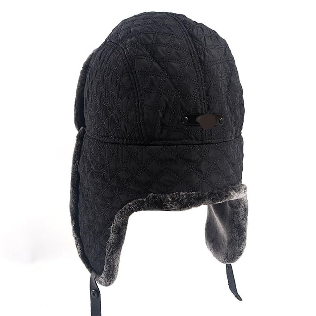 Czapka zimowa męska z nausznikami, czapka z nausznikami, czapka typu bomber, czapka śnieżna męska, czarna (srebrna L (57),srebrna-L (57 (D XL (59)