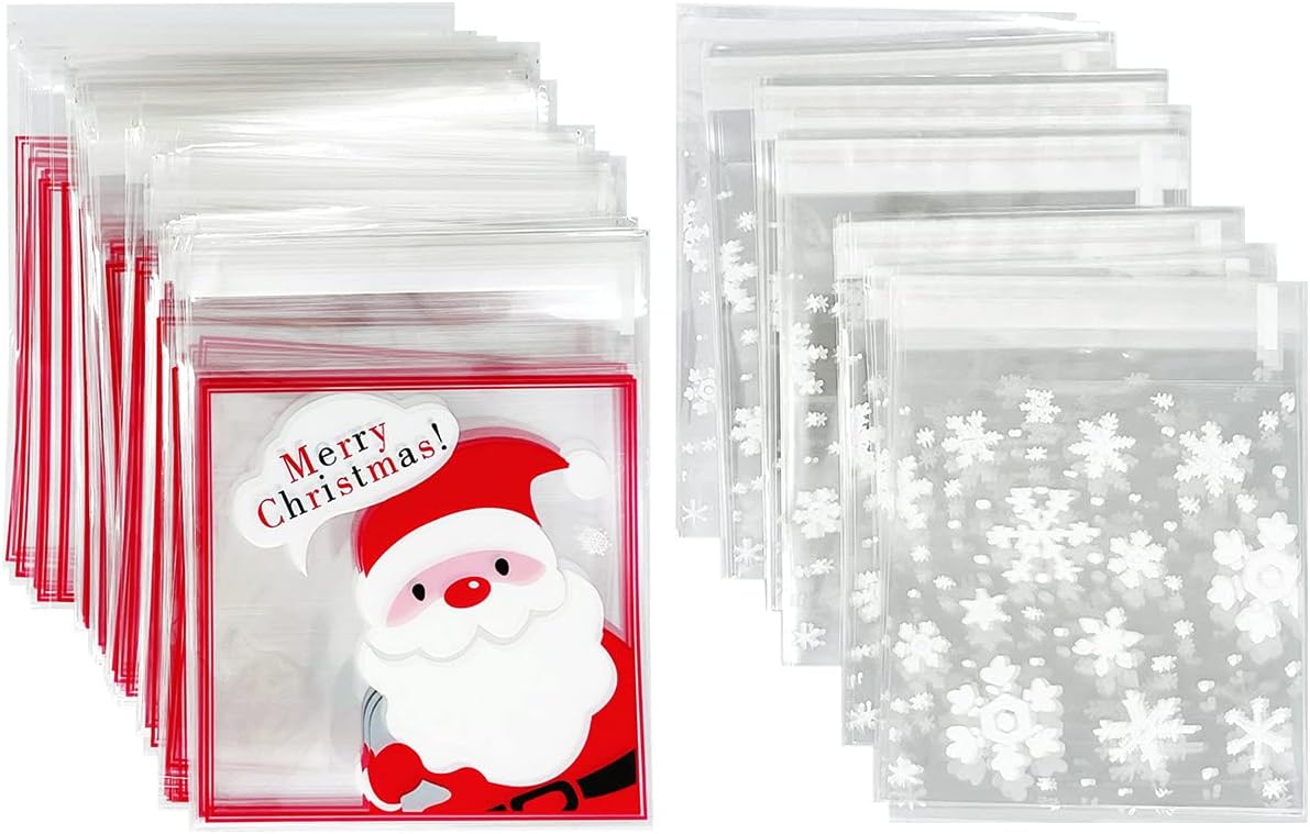 allydrew Transparent Self-Adhesive 4" x 4" Candy and Cookie Bags, Favor Treat Bags for Parties and Wedding (200pcs), Unicorns