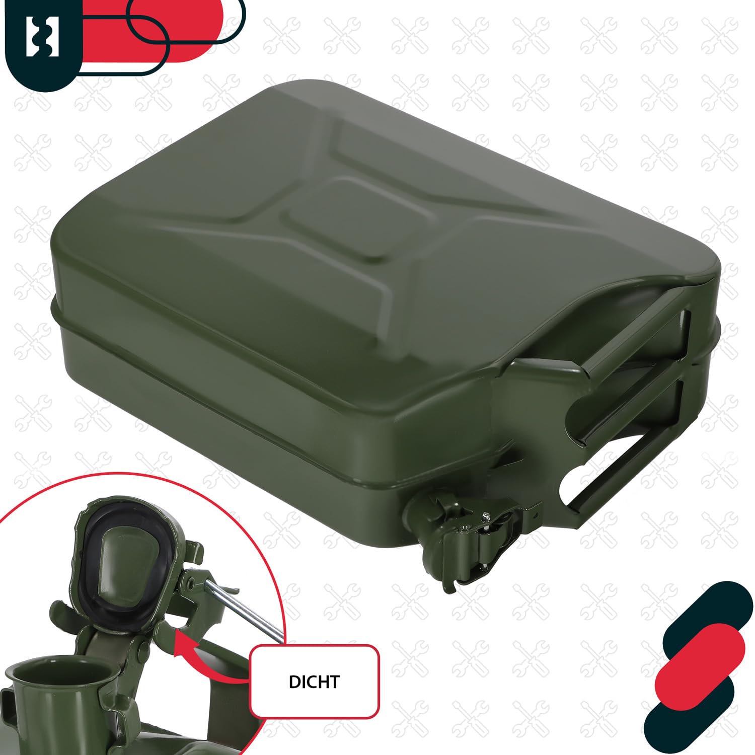 KOTARBAU® Bidón de Metal de Gasolina de 20 litros para combustibles, Gasolina y Almacenamiento de líquidos