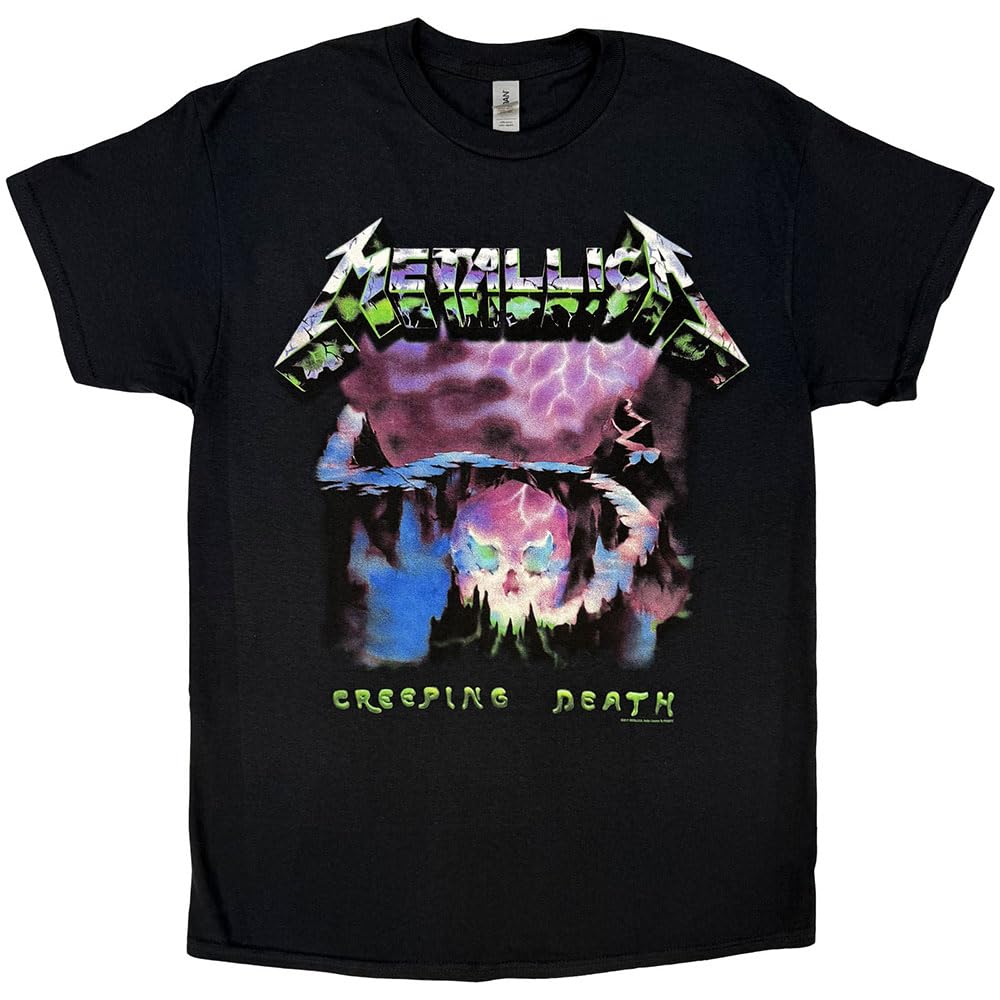 Metallica Men's Black T Shirt Creeping Death Band Logo Official Xl