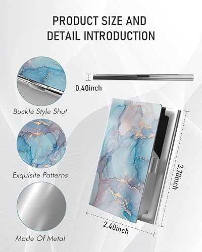 Miniatura 3 de Weaninyiu Soporte para tarjetas de visita, organizador de tarjetas de visita ultrafino de metal profesional de acero inoxidable con bolsillo