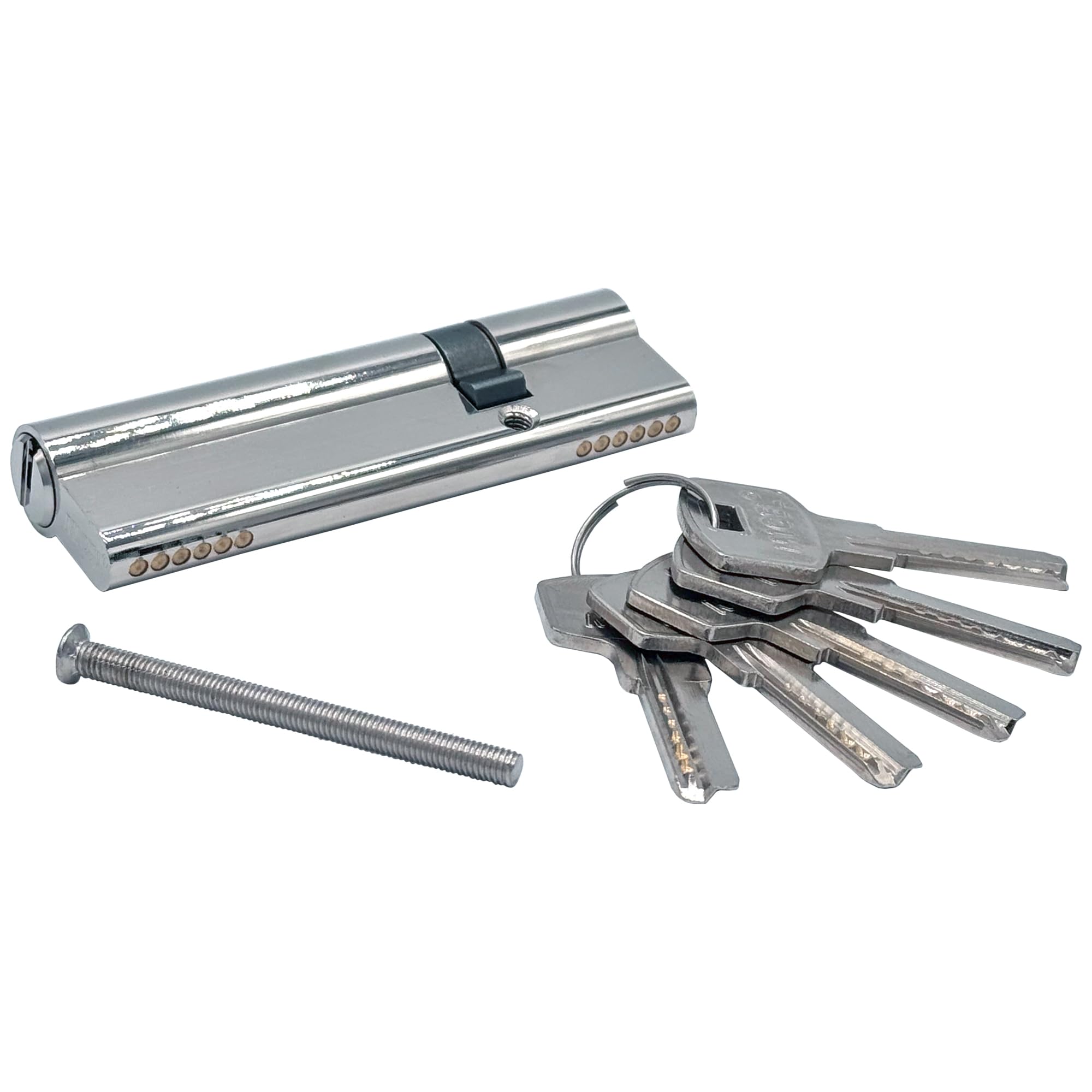 MICEL, 13092, Safety Cylinder, European Profile, Double Clutch, with Long Cam, Off-Centered 30 x 70, Includes Keys - Image 3