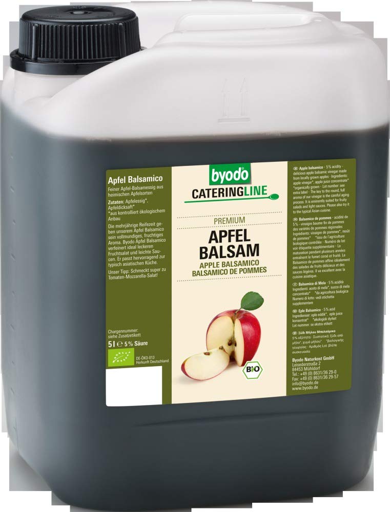 Bio jabłko balsamiczne kanister 5 kg – ocet Byodo – naturalny i niesłodzony, idealny do dressingów sałatkowych i marynat, dużych konsumentów i gastronomii