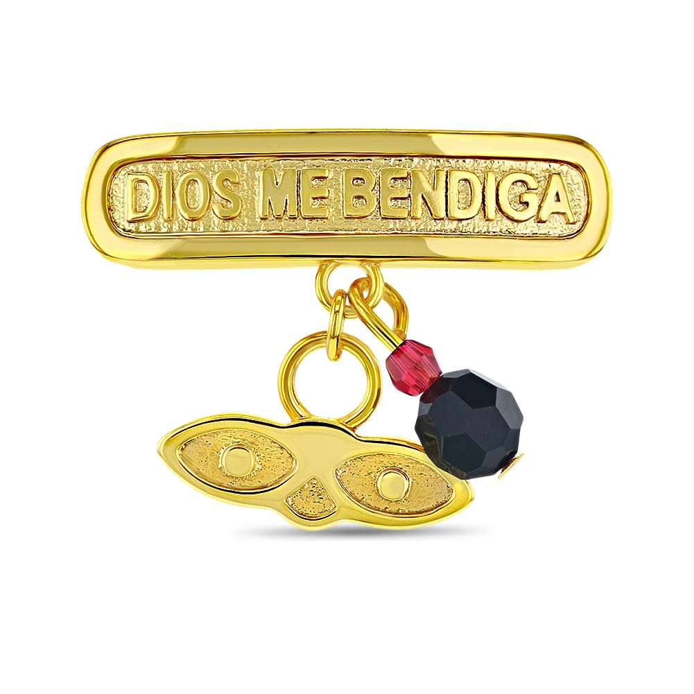 In Season Jewelry Gold Plated St. Lucy Simulated Azabache Pin