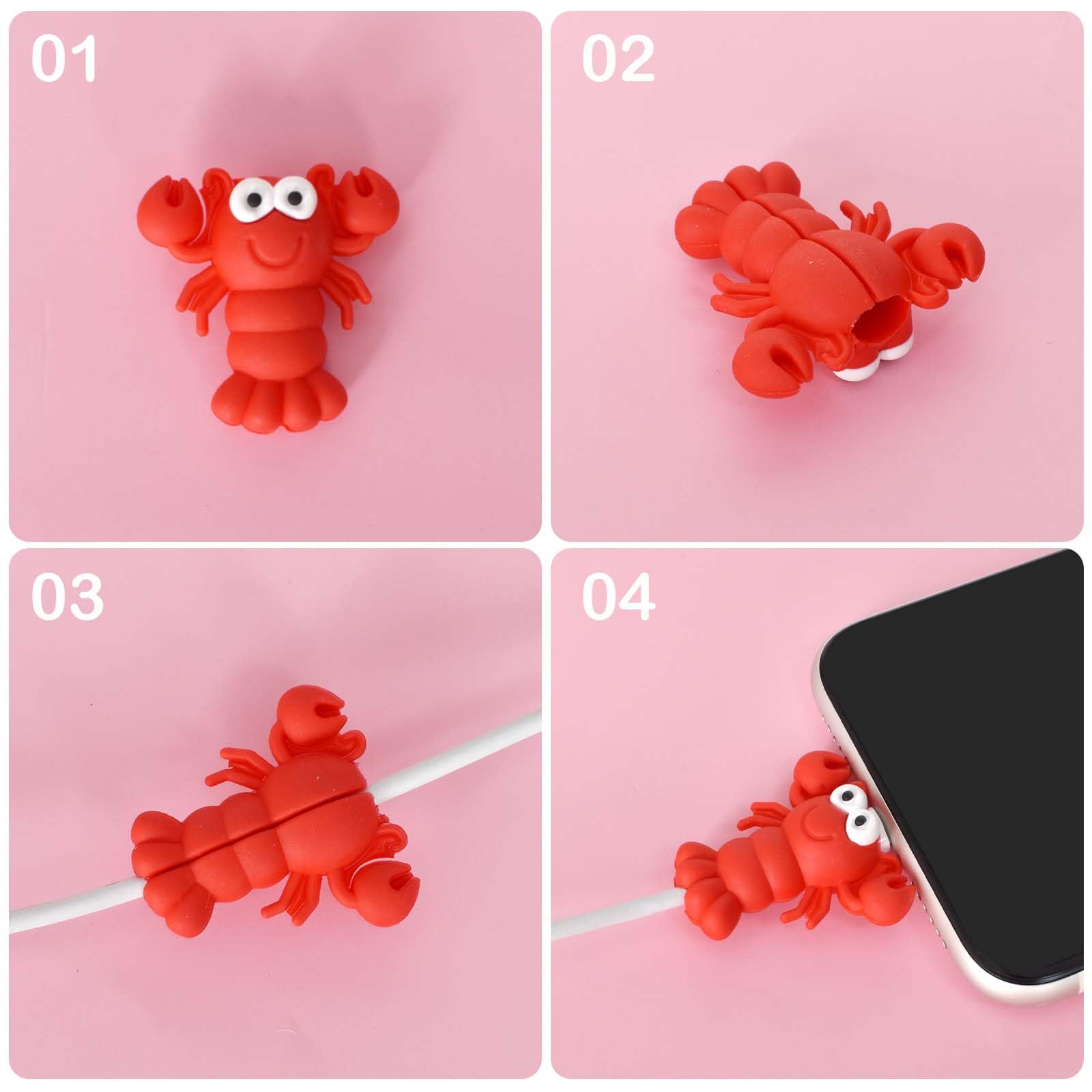 12Pz Cable Protector Cable Cord Protector, Protezione Cavo Carica per Animali da Cartone Animato, Protezione per Cavo per Morso per Cavo Animale, per Protezione Dalla Rottura del Cavo di Ricarica USB