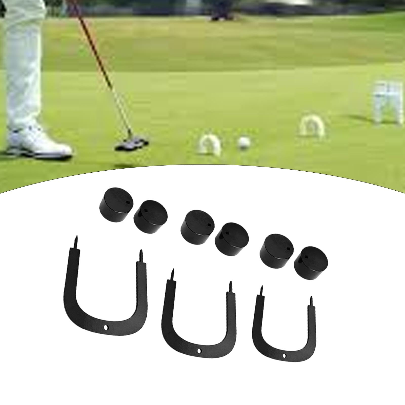 kowaku 3 Pieces Golf Putting Gates Putter Goal Golf Training Aid Improve Alignment Golf Gates Golf Putter Practice for Backyard Home, 3 Set Base