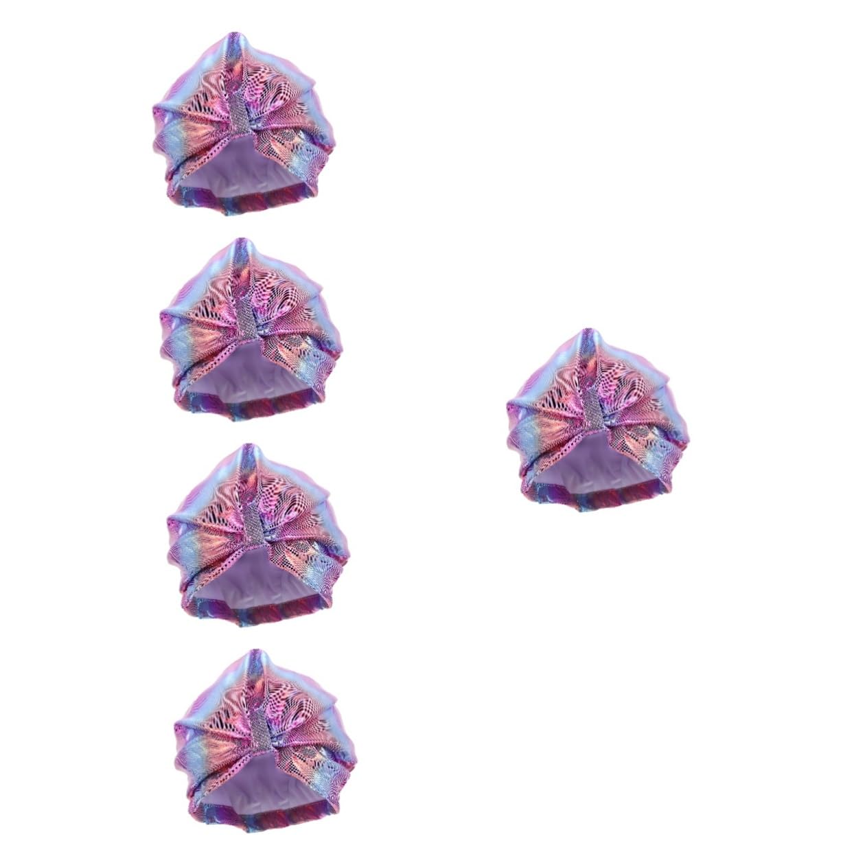 Beaupretty 5 Piezas Grande Y Oreja para Sombrero Moda Retro Mantenga Su Limpio Elegante Protector Cabeza De Silicona Adulto Baño Damas Brillante Gorra Corta Brillante Elástico Sombreros