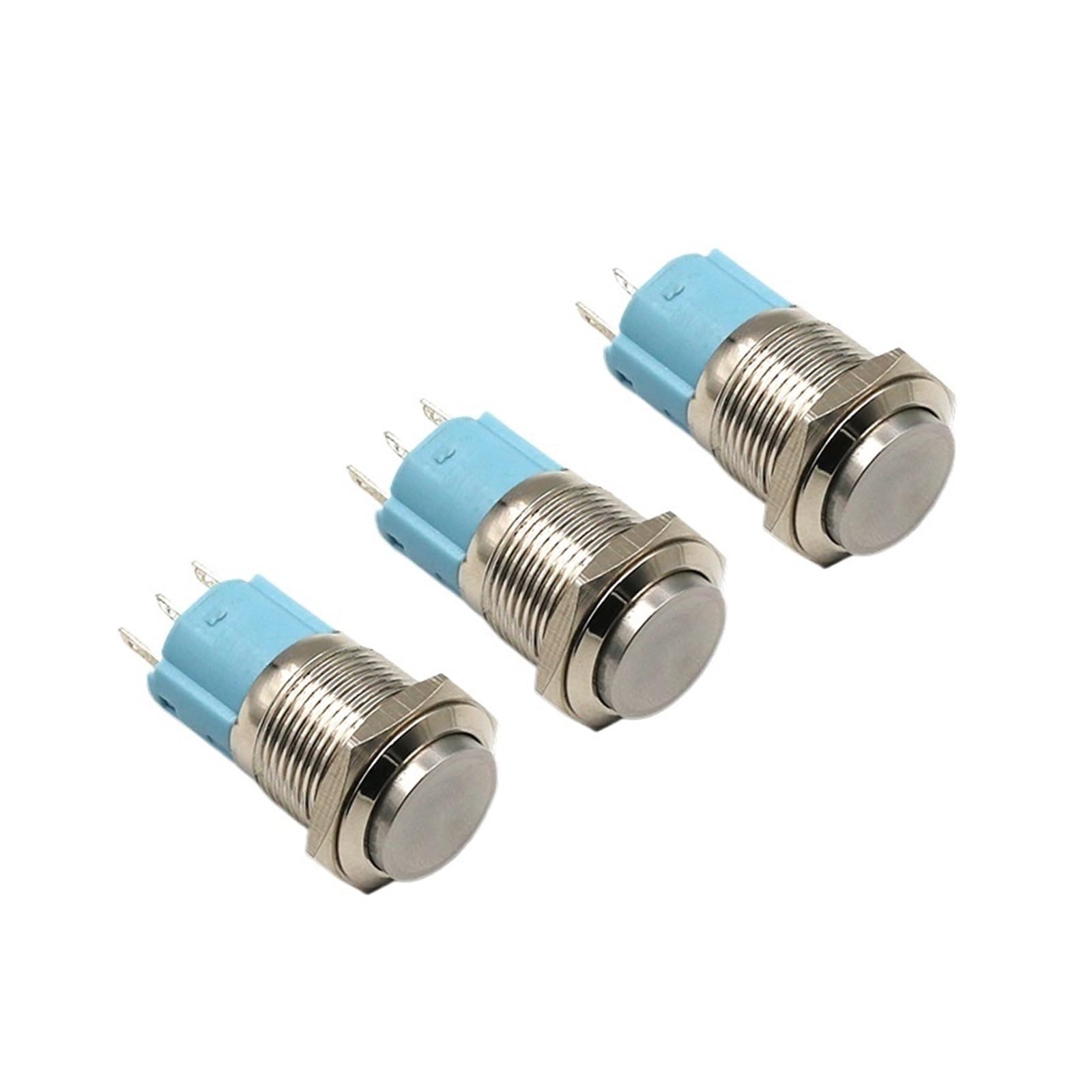 Interrupteur bouton-poussoir en acier inoxydable 16mm 3A AC250V tête haute
