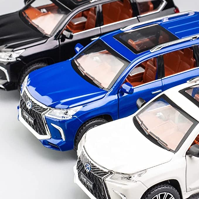 Image of Invite Enterprise Exquisite Car Model 1:24 Lexus 570 Off-Road in Luxury SUV Model Car, Zinc Alloy Pull Back Toy car with Sound and Light for Kids Boy Girl Gift - Multicolor