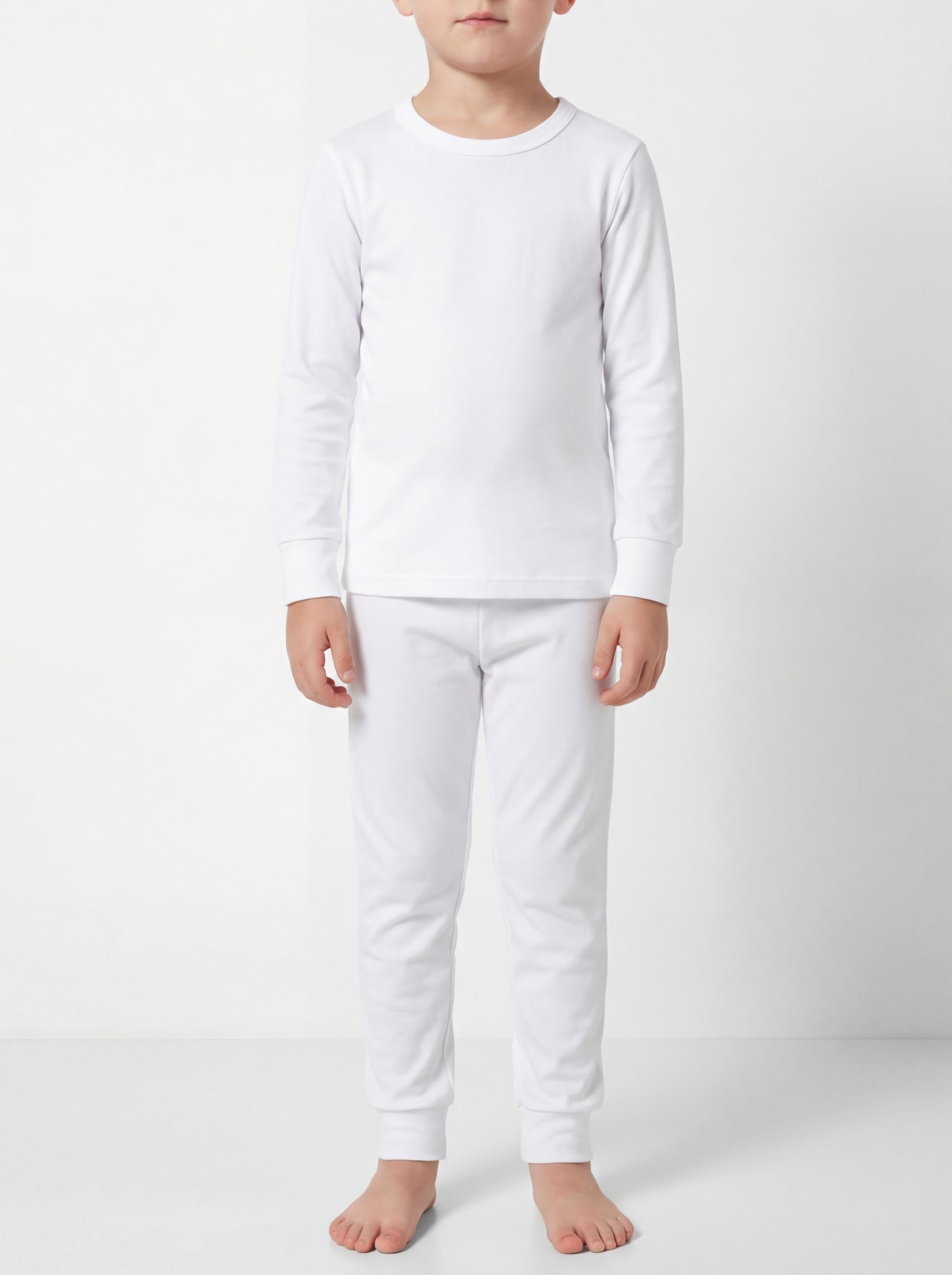 Boys Long John Ultra-Soft Cotton Stretch Base Layer Underwear Sets / 3 Long Sleeve Tops + 3 Long Pants - 6 Piece Mix & Match