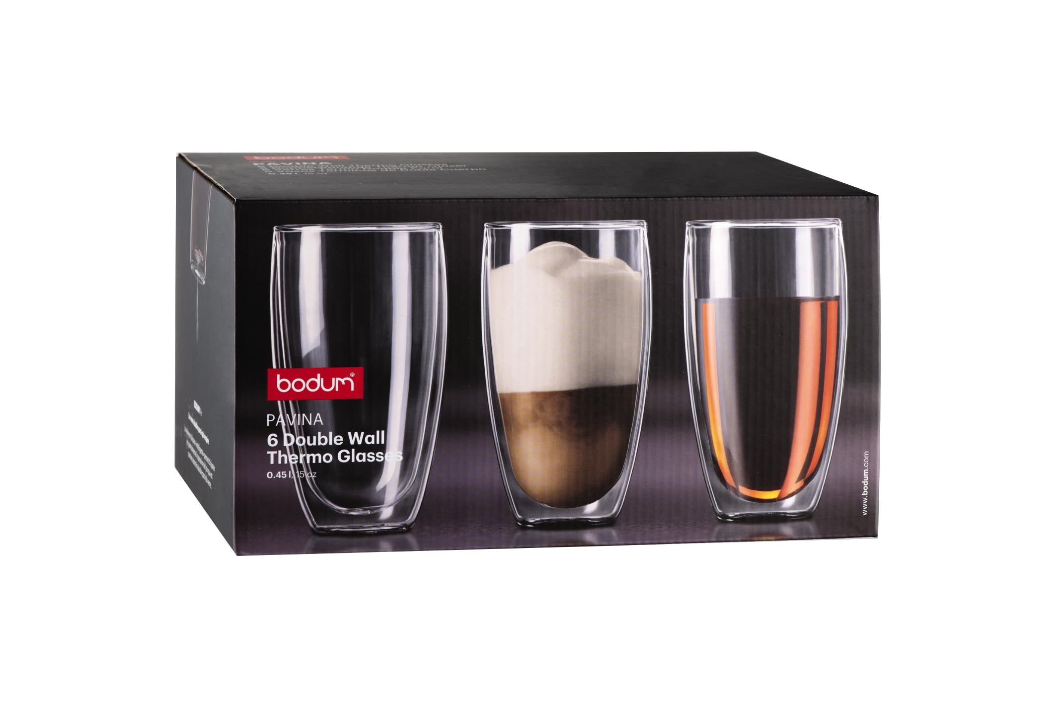 Bodum 4560-10-12 PAVINA Set 6 Verres, Double paroi, 0,45 L