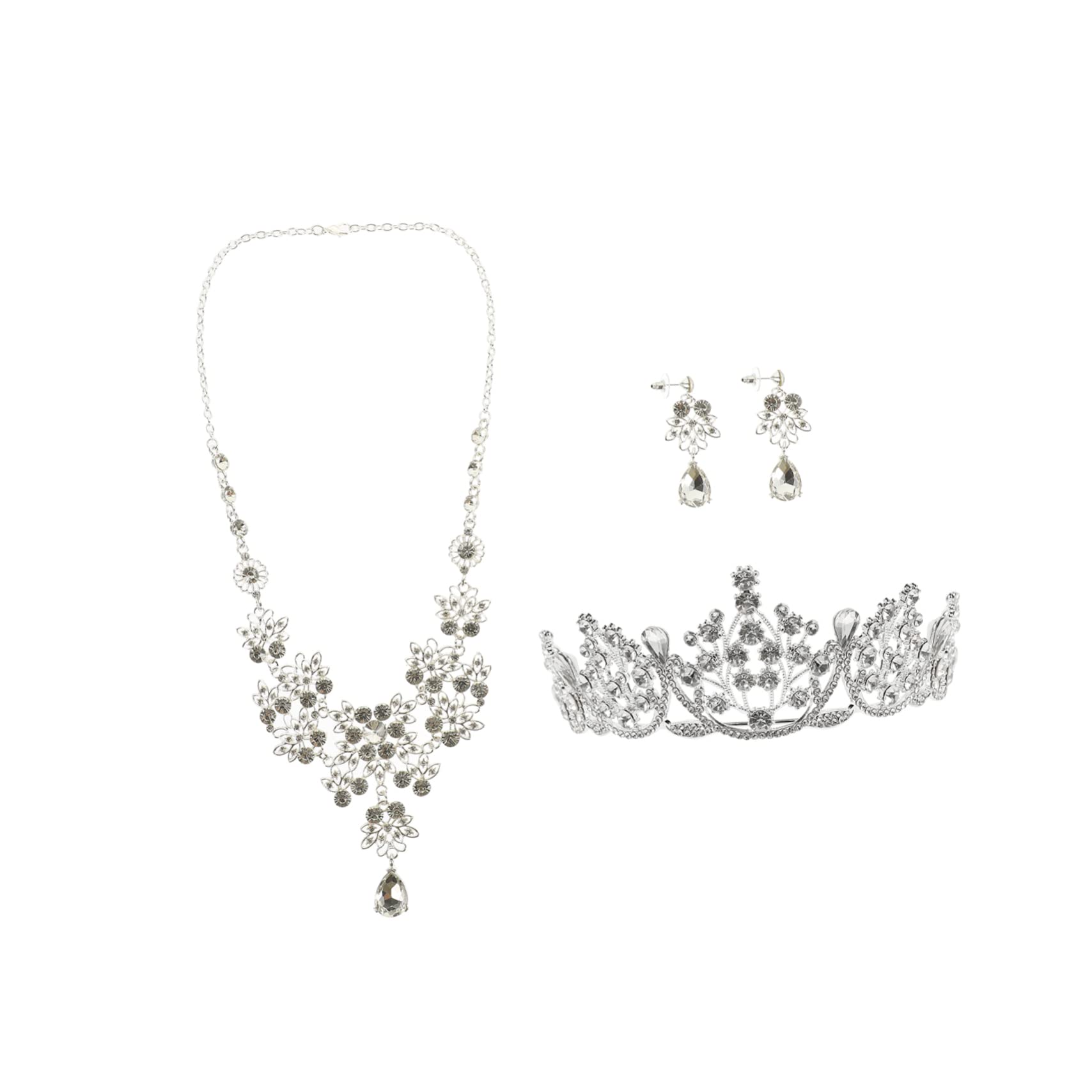 Joyas para mujer collar pendientes boda y tiara duradera para fiestas compromiso 8