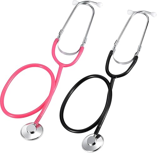 Estetoscopio de juguete para niños, 2 piezas, estetoscopio de trabajo de enfermería para niños, juego de rol, lindo accesorio de juego de simulación