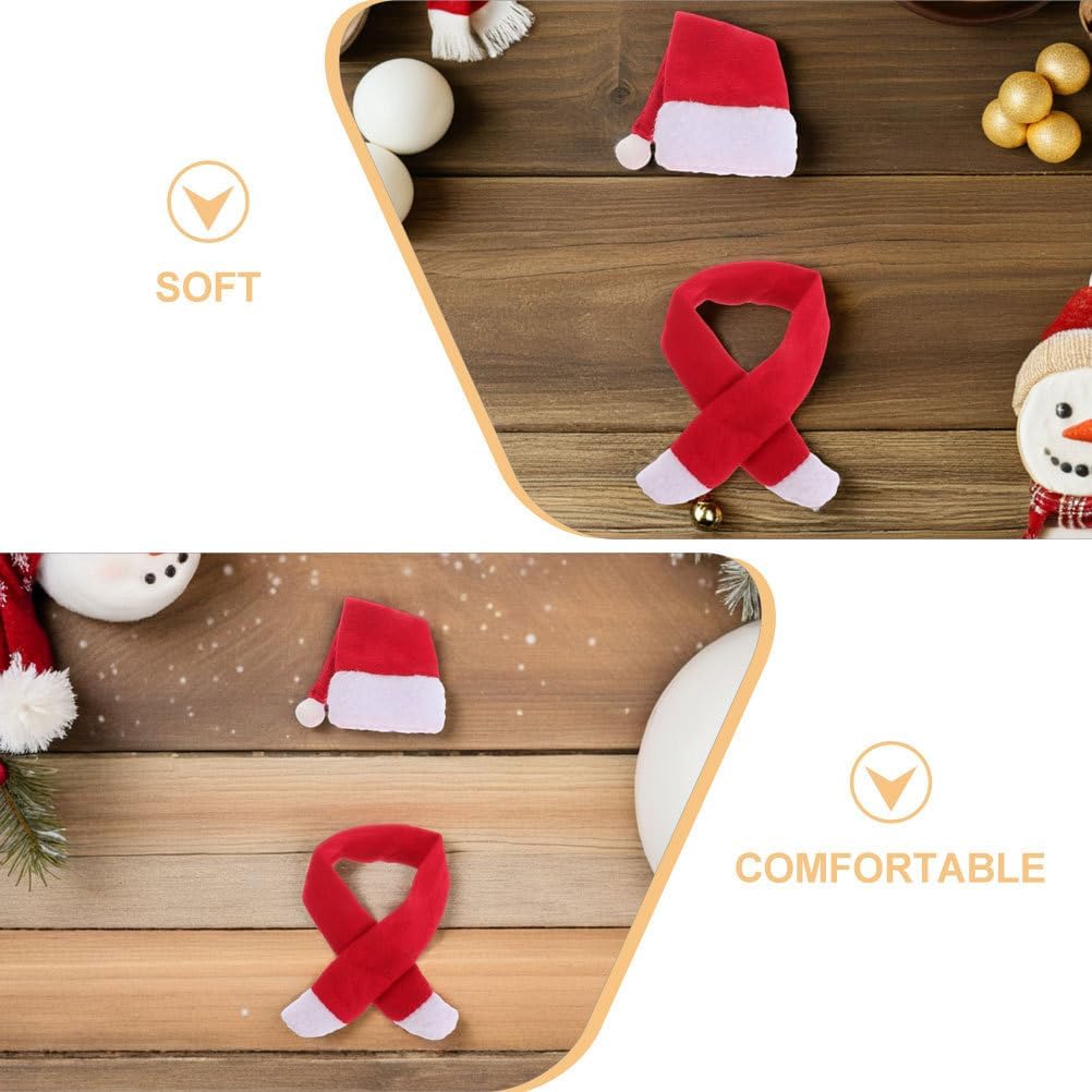 Alipis 10 Sets Wine Bottle Cover Hat Christmas Non-Woven Snowman Scarf Decorative Mini Santa Hat For Xmas Party Favors Dinner Table Decorations Home Supplies