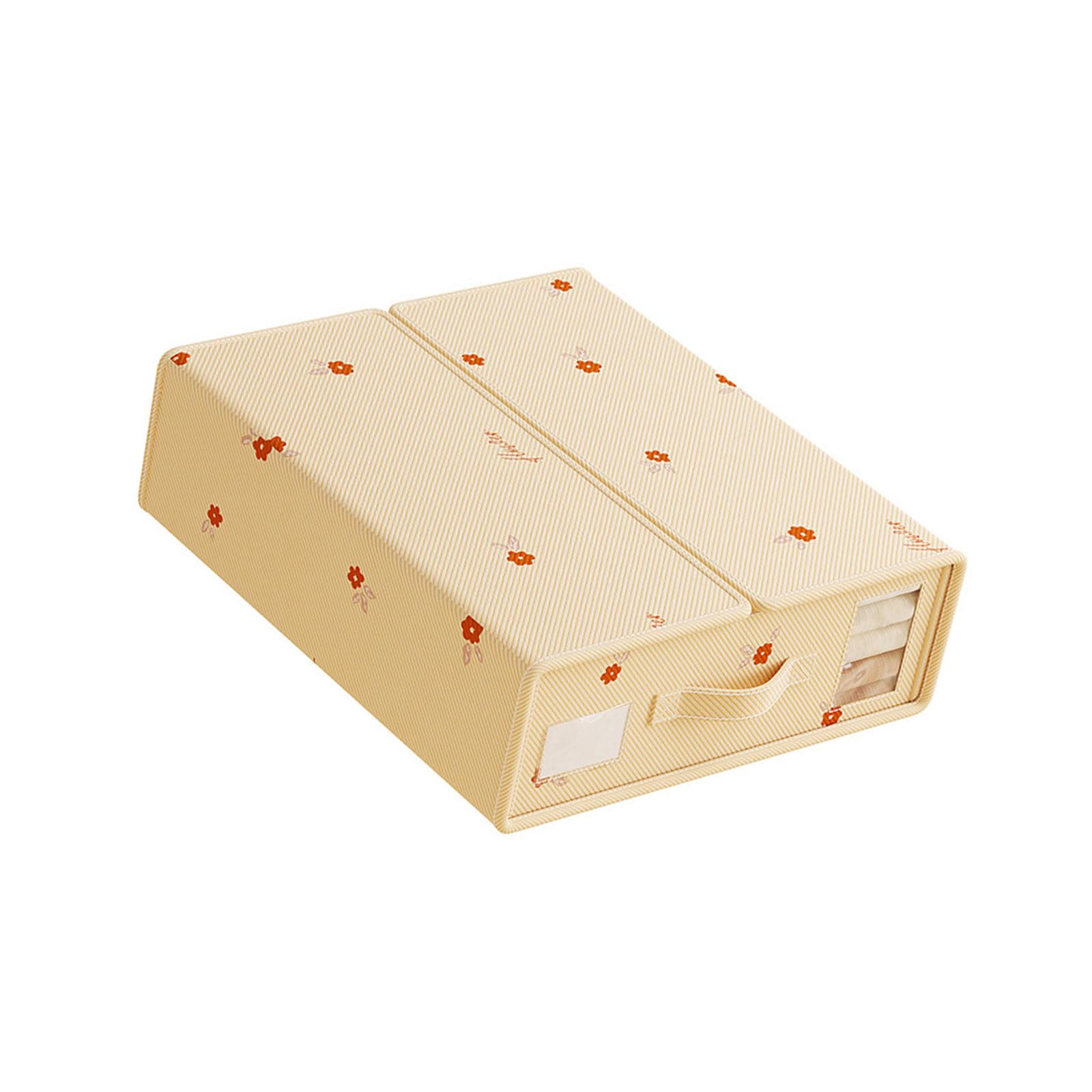 Fabric Storage Container with Visible Window Panel Collapsing Plan for Panes Blankets Household Objects Pliable Bedding Box Space Saving Pliable Planner Bedroom Closet Container Home Organization Box