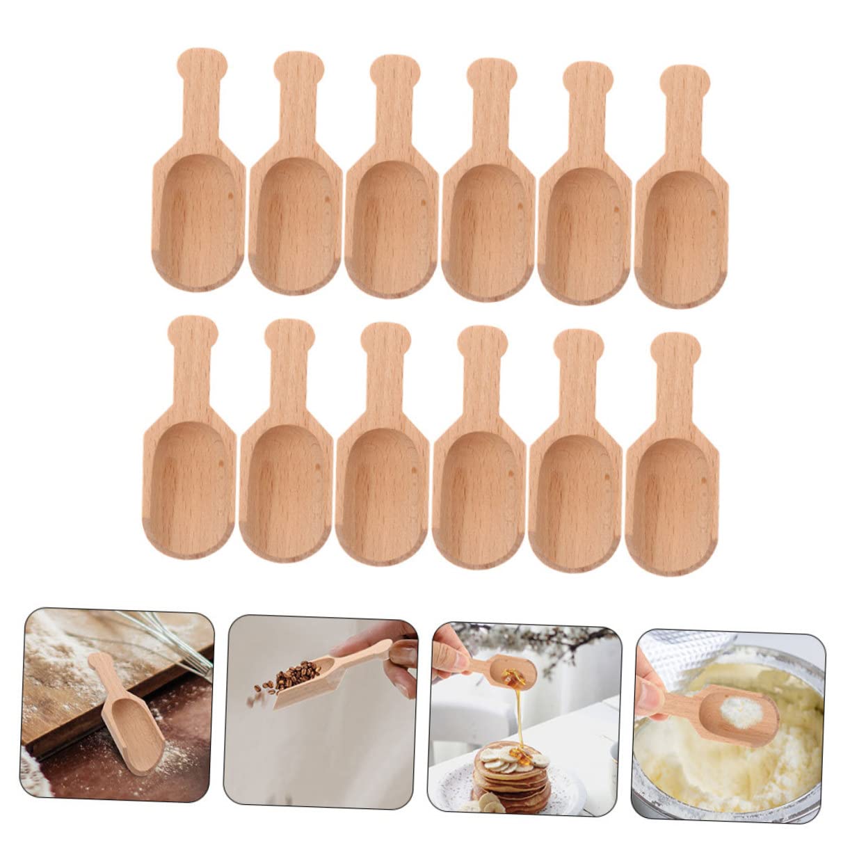 Amosfun 48 Piezas Cuchara De Madera De Haya Pequeñas Cucharas De Sal Mini Cucharadas Cucharaditas Duraderas Pequeño Para Tarro Minicuchara De Hielo Cucharas De Té Multiusos Mini Primicia