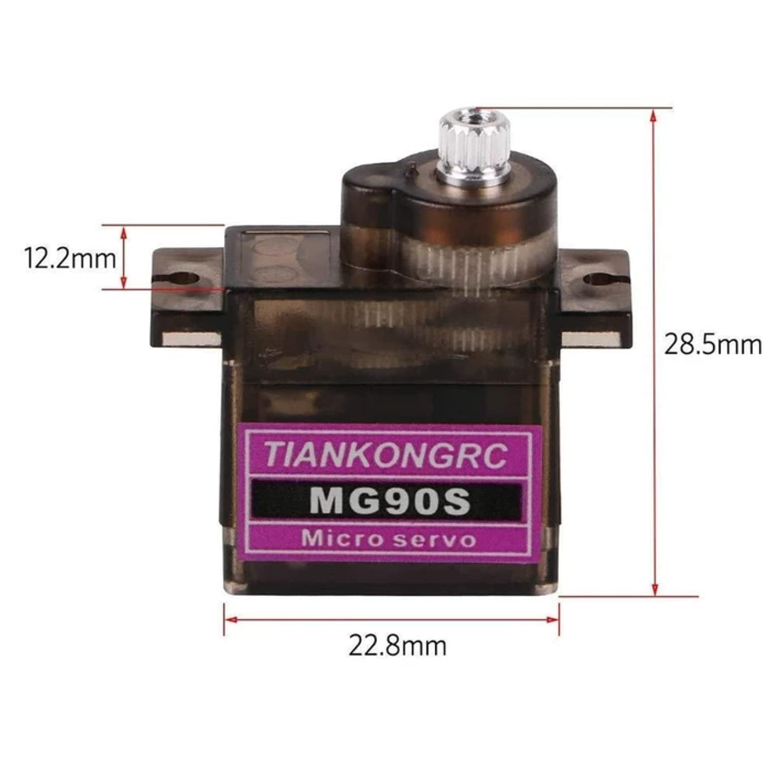 1 sztuka Premium Mini Servo MG90S 100% metalowa przekładnia z wtyczką JR 25 cm 22AWG kabel do RC Copter Dron DIY helikopter robot