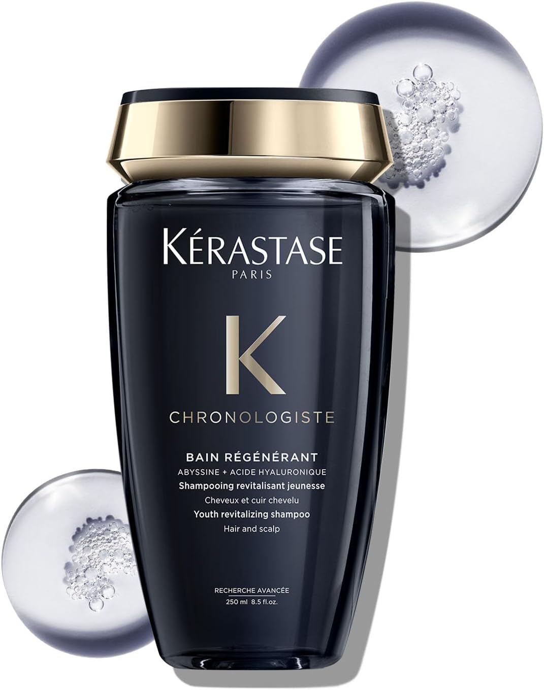 - Chronologiste Rรฉgรฉnรฉrant Shampoo for Aging Hair 250ml | Revitalizes Hair & Scalp | Infused With Powerful Ingredients Abyssine, Hyaluronic Acid & Vitamin E