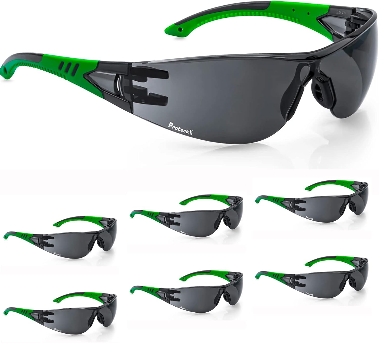 ProtectX Safety Glasses for Men Women with Scratch Resistant Anti Fog Lenses ANSI Z87.1 Wrap Around Protective Eyewear