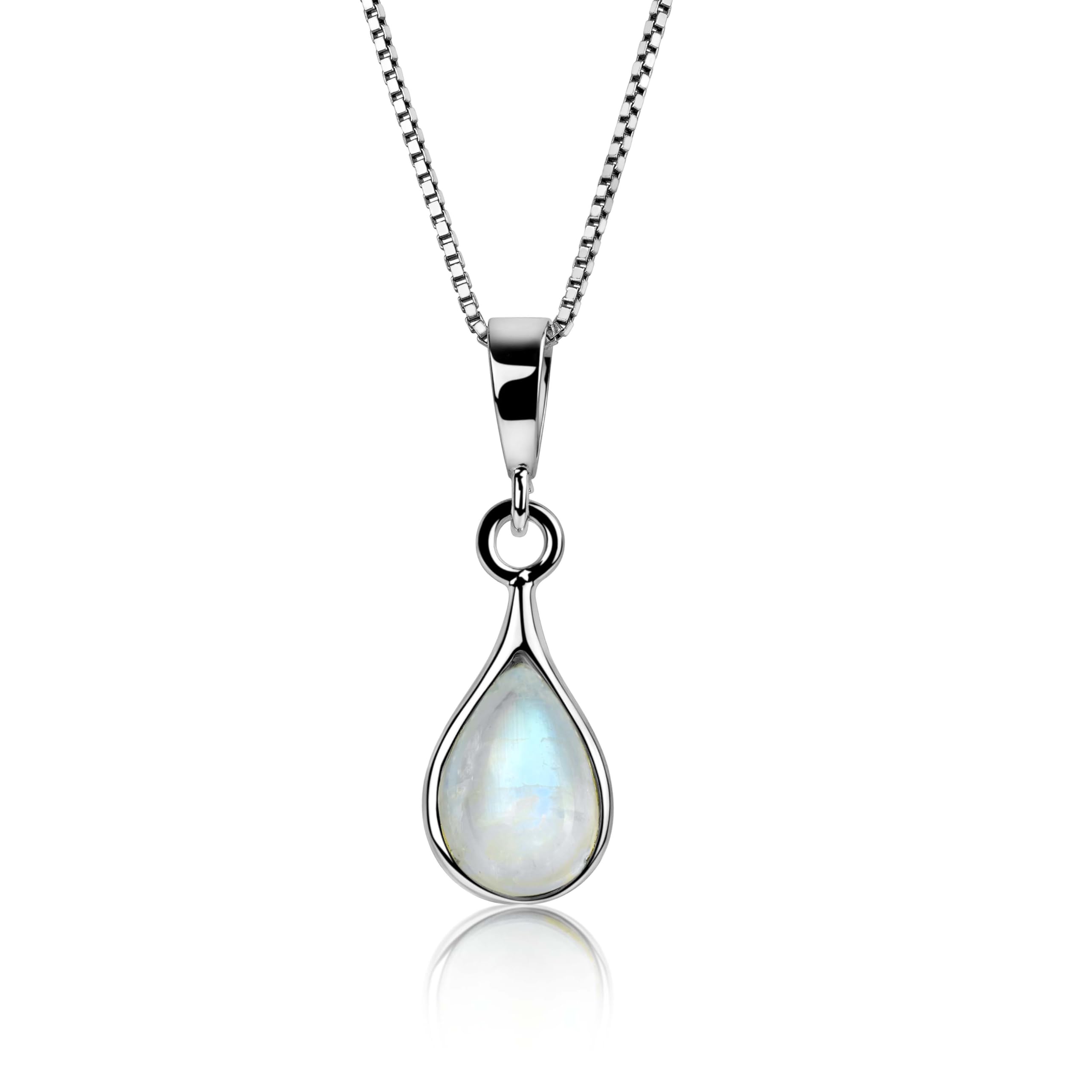 Moonstone Silver Pendant Pear Shape Gemstone Fine Jewelry, Chain is not included.