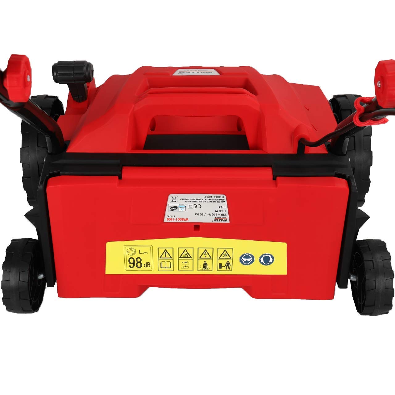 WALTER 2 in 1 Elektro Vertikutierer und Rasenlüfter 1500 W, Arbeitsbreite 320 mm, 4- stufige Höhenverstellung, großer Fangkorb, ideal für Flächen bis zu 400 m², inkl. Beutel mit Montagematerial