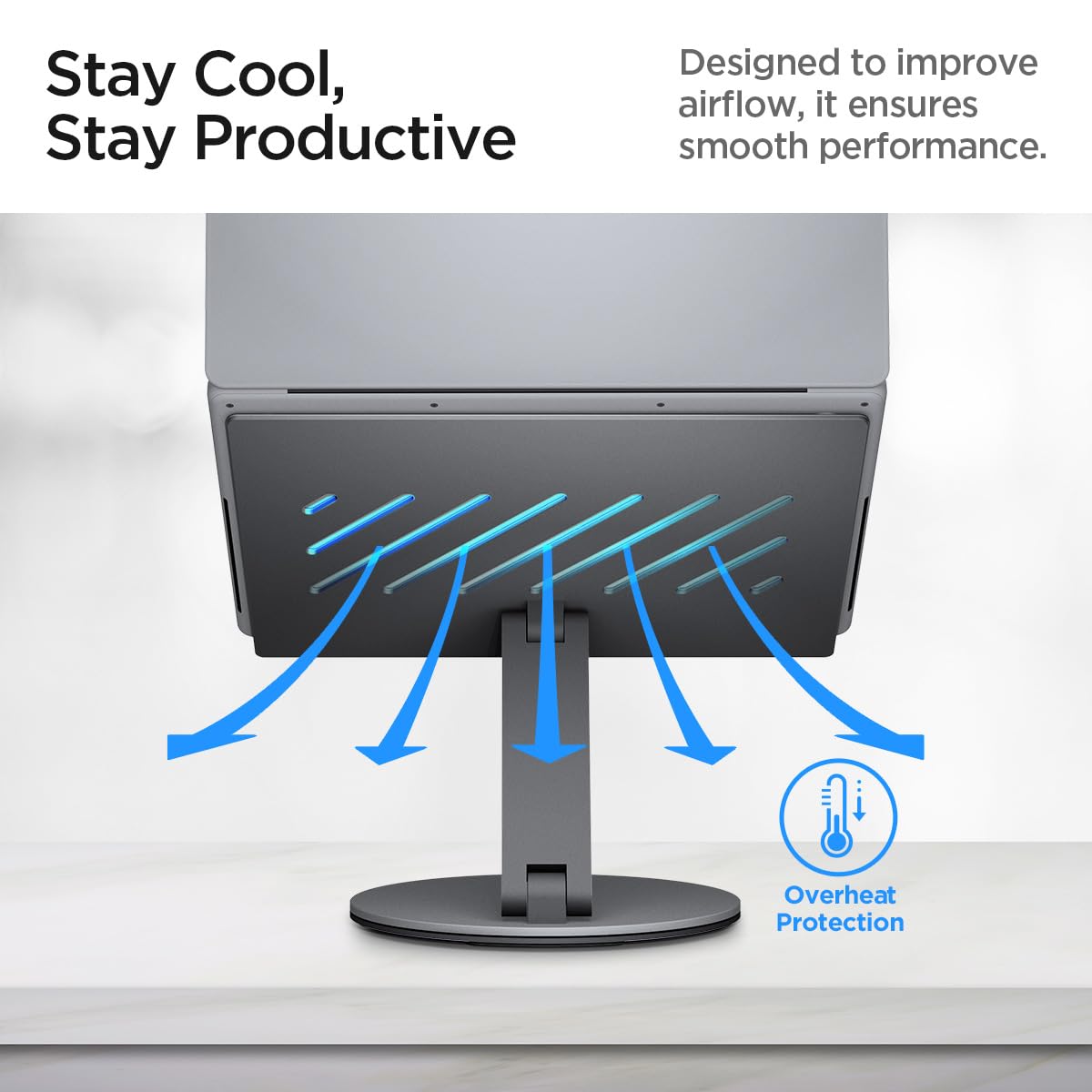 Spigen ArcDock Laptop Stand with 6 in 1 Hub USB-A 3.0, USB-C 3.0, PD 100W, 4K 60Hz HDMI Universal Adjustable Folding Laptop Dock with 360 Rotating Base - Space Grey 15 61ywANGspiL. SL1200