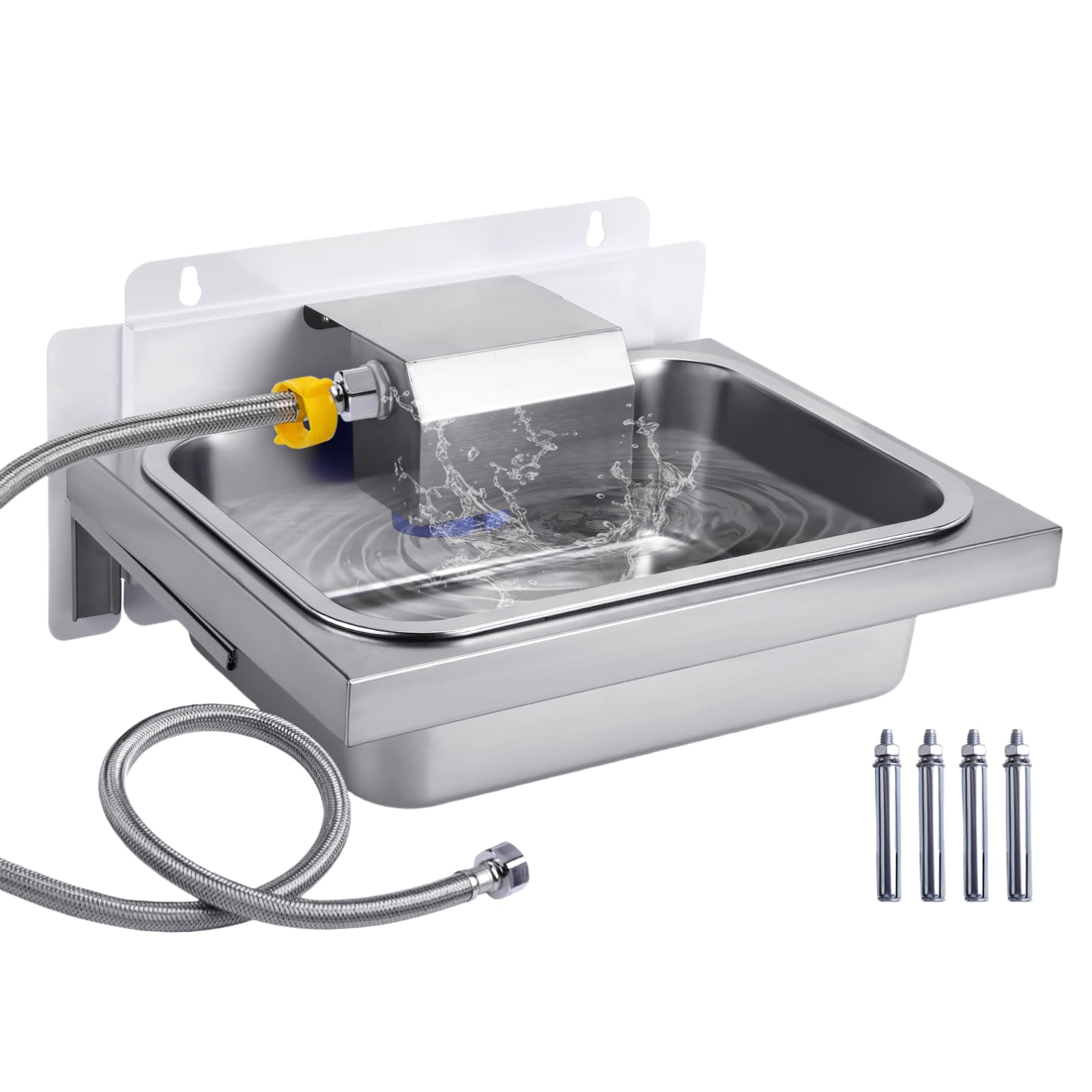 10L Bebedero Automático para Animales Bebedero de Acero Inoxidable para Perros con Válvula de Flotador para Ganado Caballo Cabra Oveja Perros (Plata, Grande)