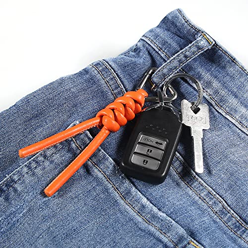 Image of Leather Key Chain Car Universal Unisex Key Chain with Removable Triangle Open Key Ring