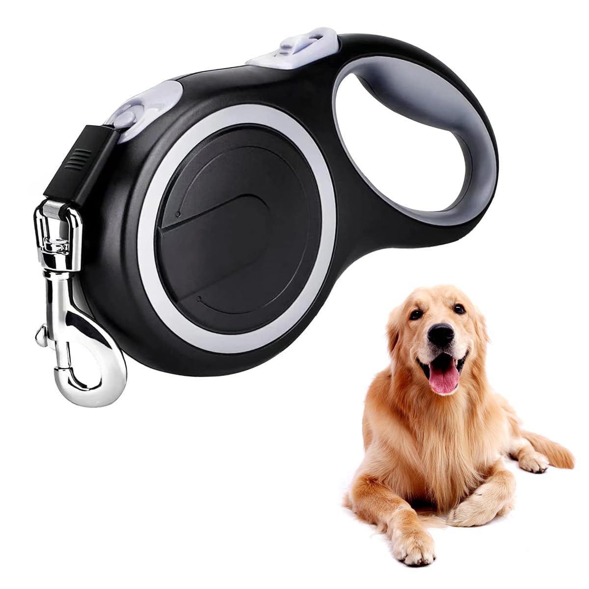 ZIBUYU® Retractable Dog Leash 16 Feet Ergonomic Long Leash for Dog and Cat Anti-Slip Handle Quick Release Buckle, One Button Lock & Release, Dogs Leash Flexi for Small to Large Dogs Up to 50kg - Black (B0CTQ54JPT) Amazon Price History, Amazon Price Tracker