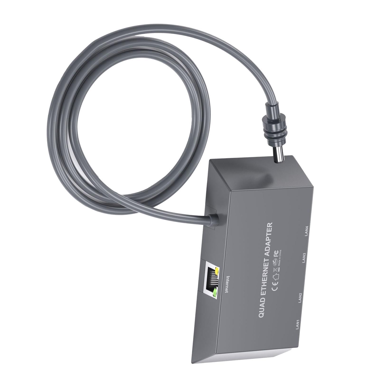 Sorandy Ethernet Splitter 1 do 4, Multi Ports Gen 3/ Mini Ethernet Adapter, 4 Urządzenia Połączone Jednocześnie do 1 Gb/s dla Przewodowej Sieci Zewnętrznej