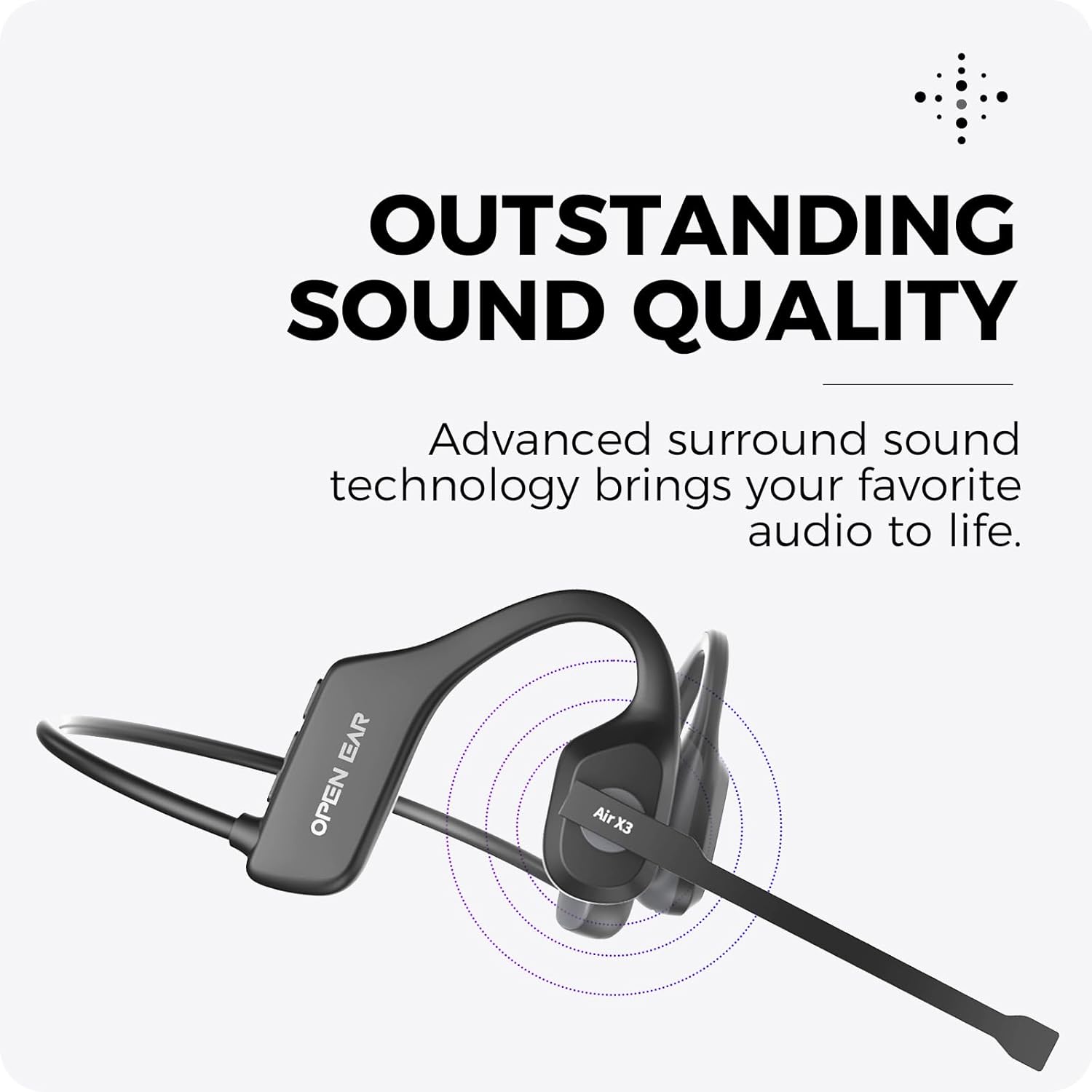 Open Ear Headphones with Mic, 32g Bluetooth Headset with Microphone, Dual Connect Bluetooth 6.0 with Noise Cancelling Mute Function, Wireless Headset with Mic for Sports,Work, Drivers, Call Centre - Image 4