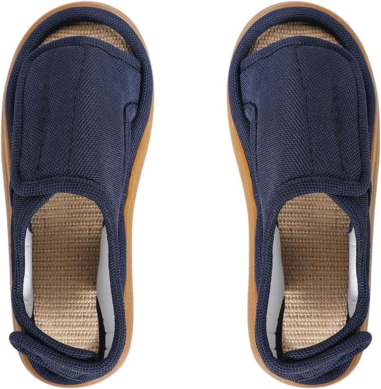 Diabetic Sandals for Men Wide Width Adjustable Summer Edema Swollen Slippers Soft Open Toe Surgical Shoes Anti-skid Breathable Orthopedic Footwear Elderly Sandals - Image 5