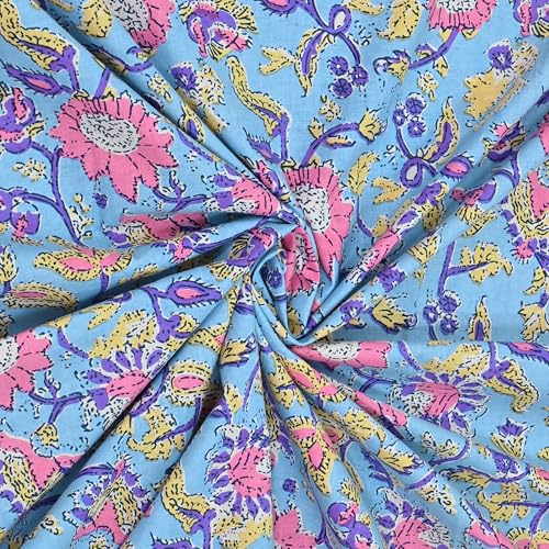 Image of 100% Cotton Single Bedsheet with 1 Pillow Cover | 240 TC Pure Cotton Flat Bed Sheet | Traditional Jaipuri Printed Bedding Set | Soft & Breathable | 60 x 90 Inch (Rangmahal Single 07)