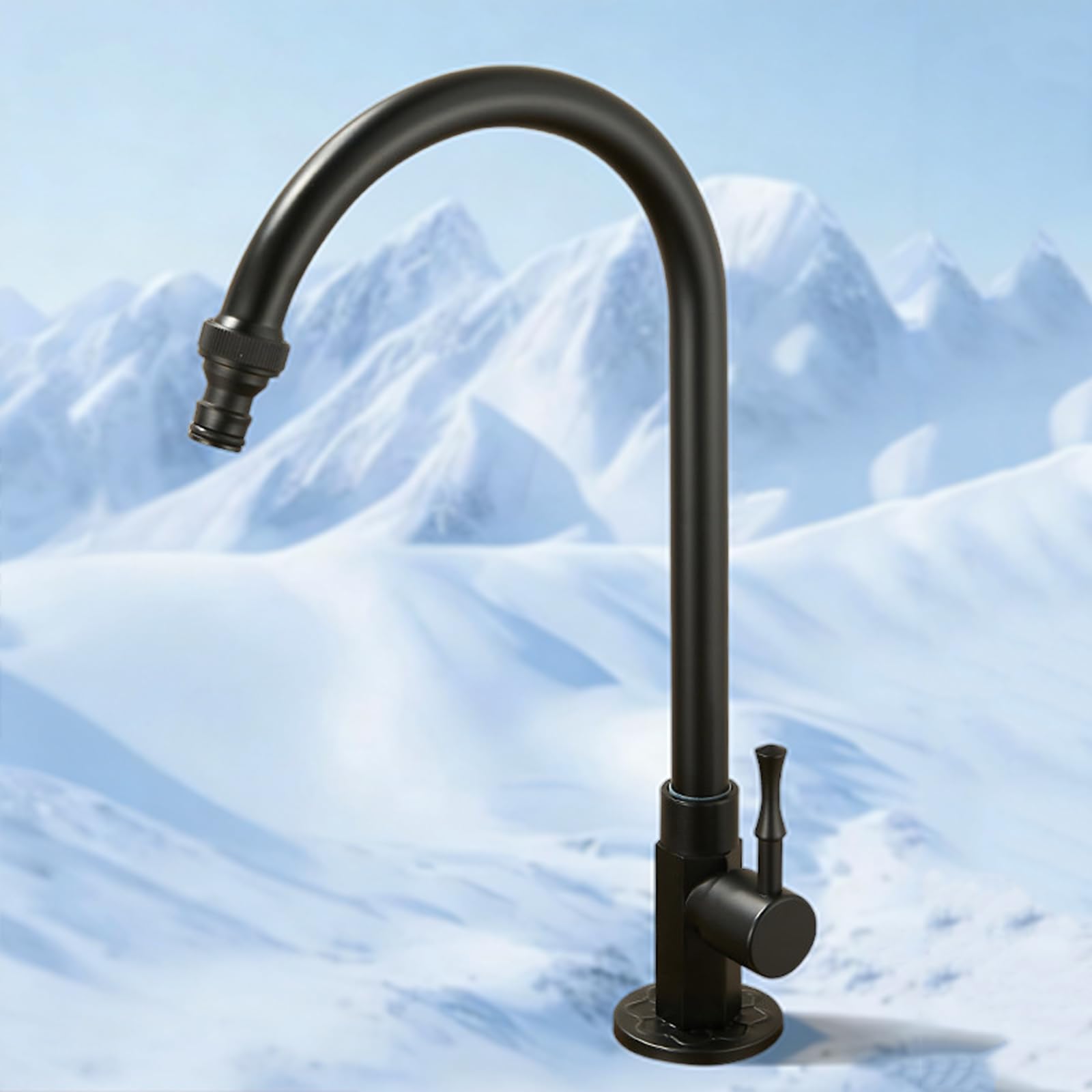 Grifo Exterior Agua Fria Giratorio De 360° conector Manguera 1/2 Grifo Manguera Jardin Latón Estilo Vintage,Negro