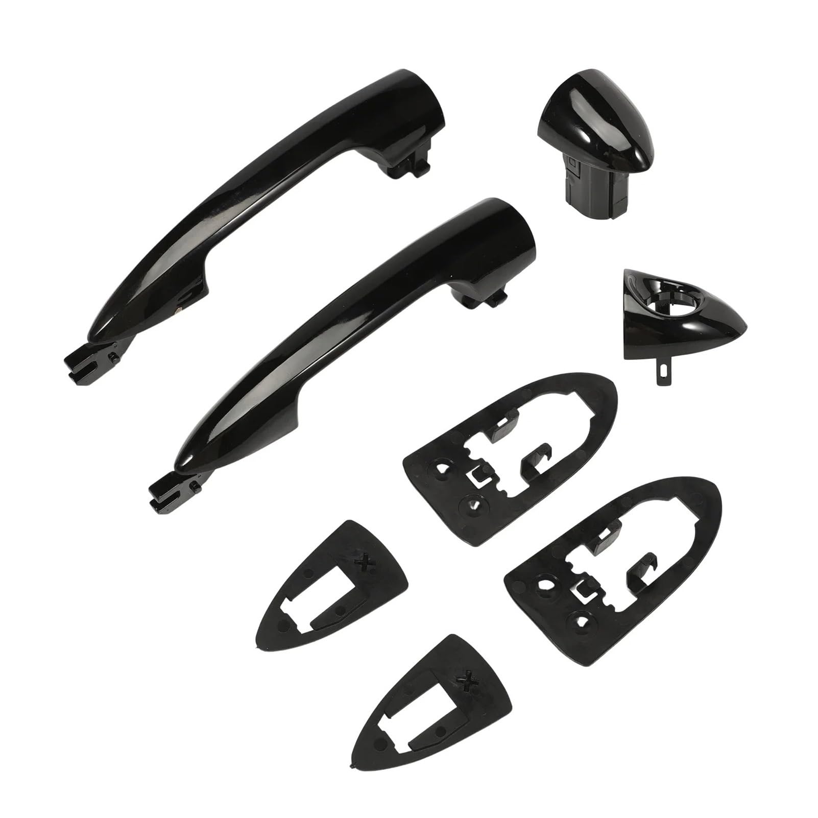 RAGPUKMUAN Car Door Outer Grab Handle for Alfa for Romeo for Giulietta for Mito for Lancia Y 2012-156145295 2156145296 1 Pair Front/Rear Gloss Black Door Handles(Front)