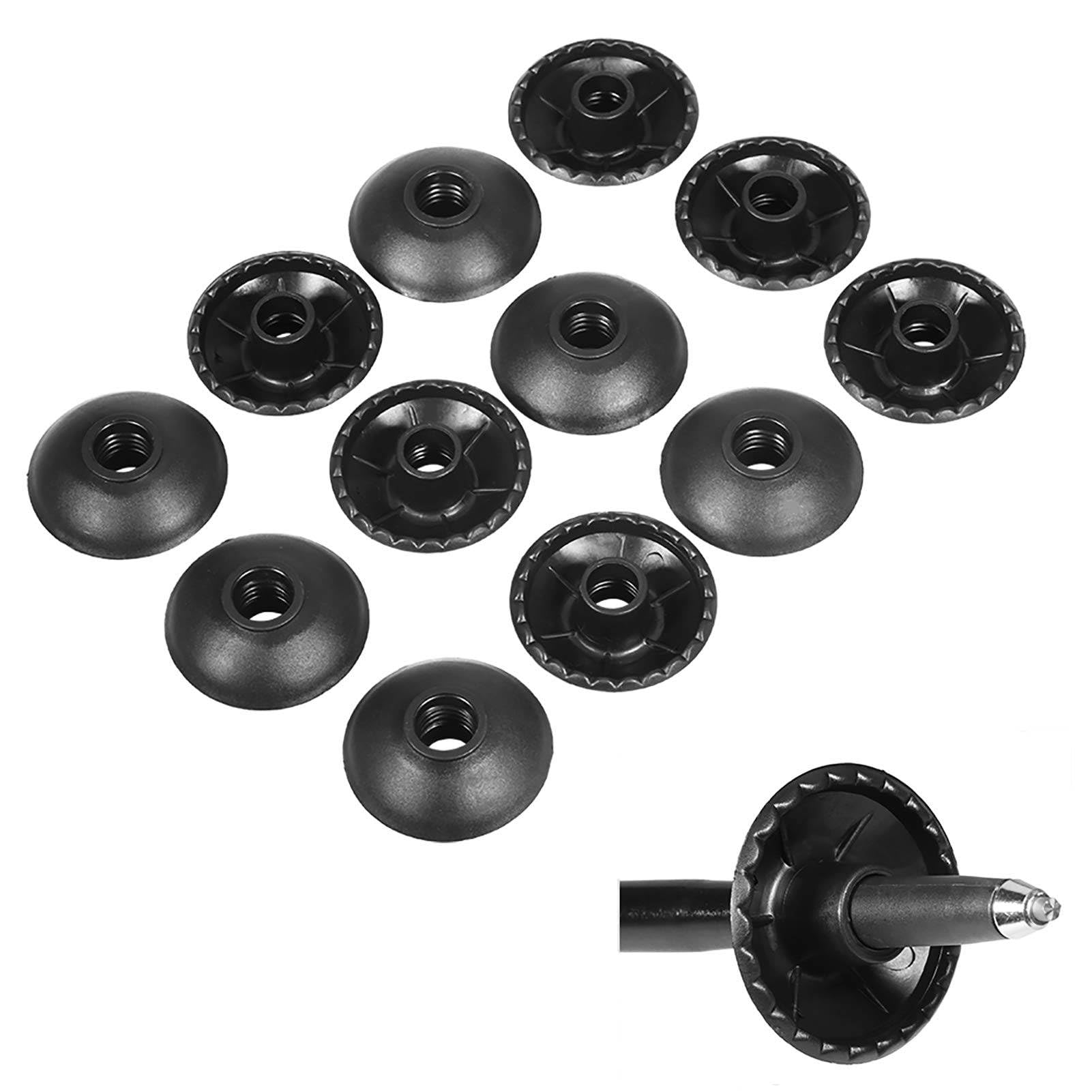 Agatige 12PCS Trekking Pole Tips Set, Round Trekking Poles Snow Ski Mud Baskets, Hiking Walking Stick Replacement Tip Protectors Accessory for Outdoor Activities