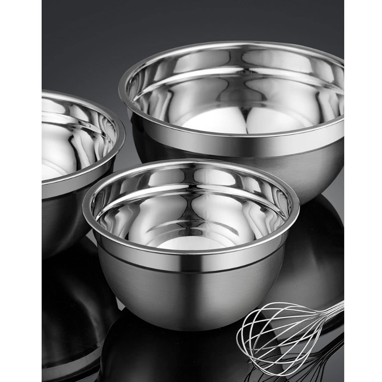 Juego de 4 tazones para mezclar, cesta para pan y frutero, ollas y tazones de acero inoxidable 304, almacenamiento apilable para ahorrar espacio, cocinar y hornear (18+20+22+24 cm) (18+20+22+24 cm)